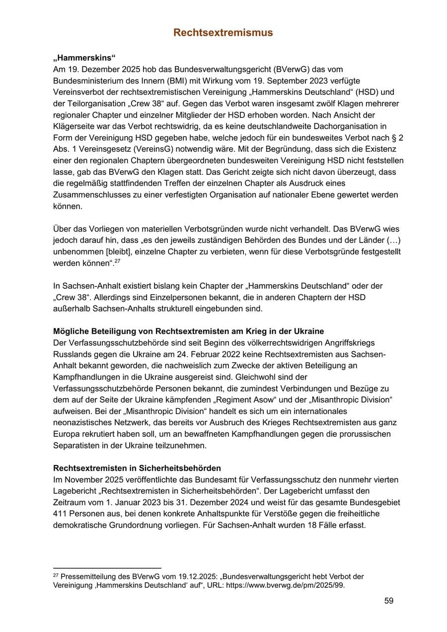 Seite 59 des Verfassungsschutzbericht 2025 Sachsen-Anhalt