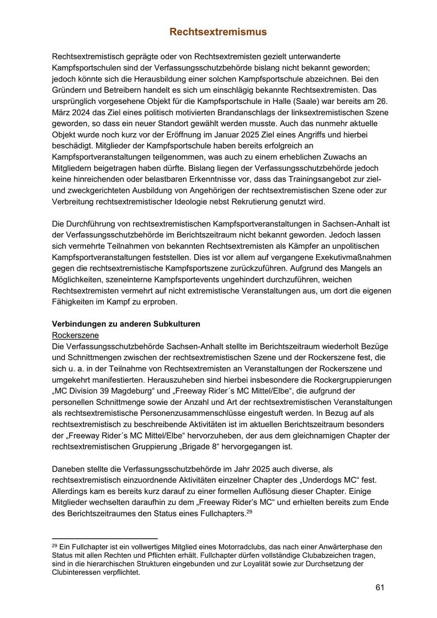 Seite 61 des Verfassungsschutzbericht 2025 Sachsen-Anhalt