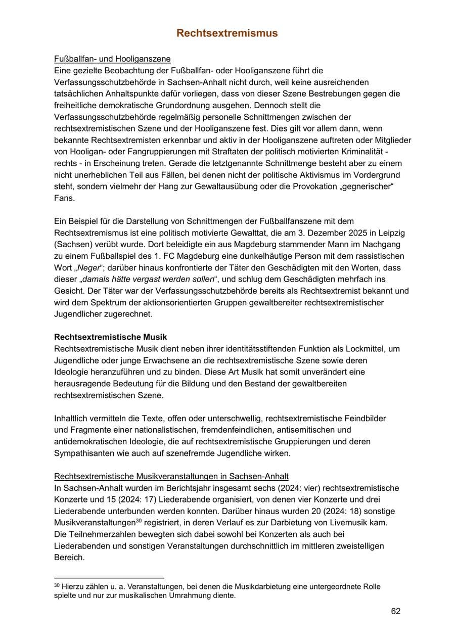 Seite 62 des Verfassungsschutzbericht 2025 Sachsen-Anhalt
