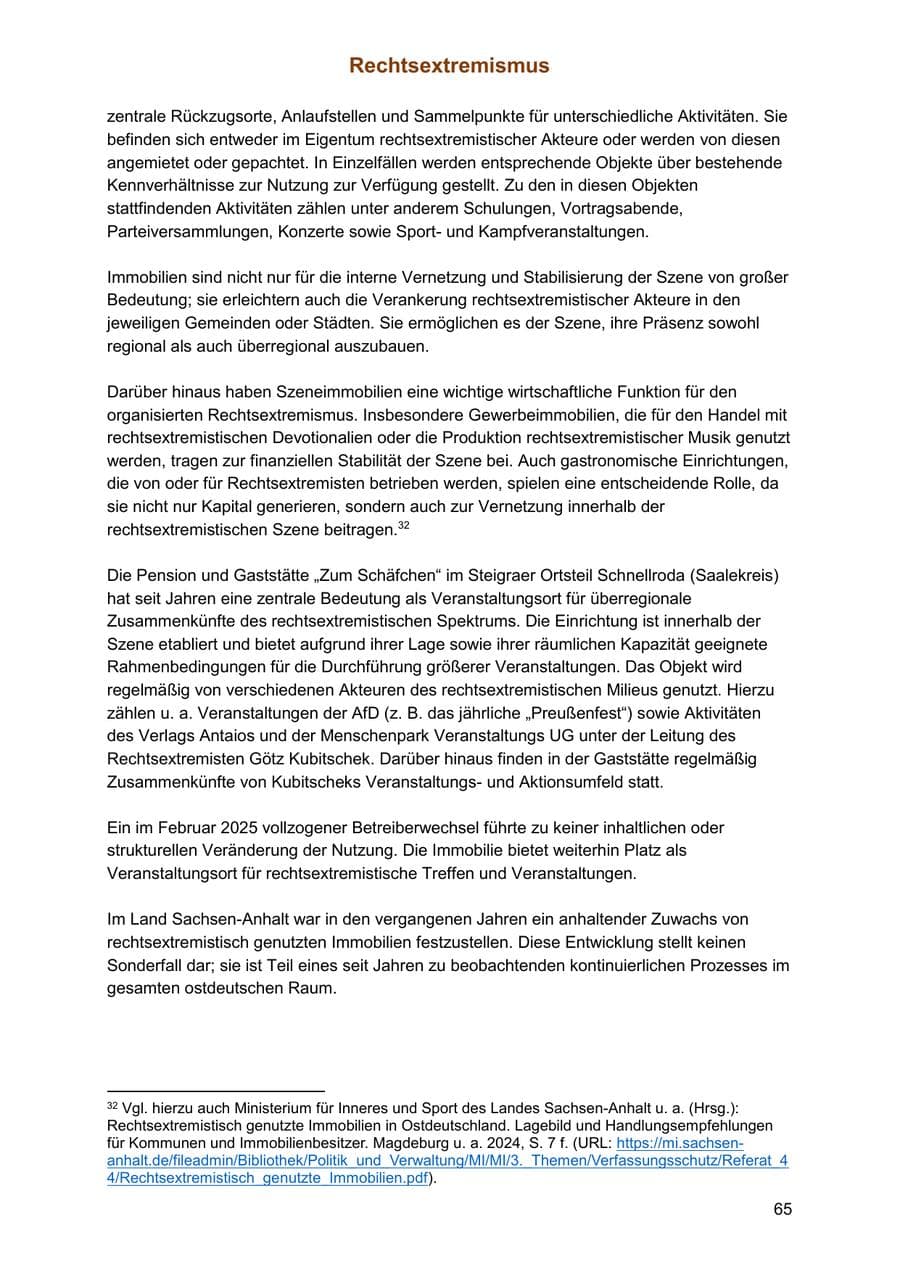 Seite 65 des Verfassungsschutzbericht 2025 Sachsen-Anhalt