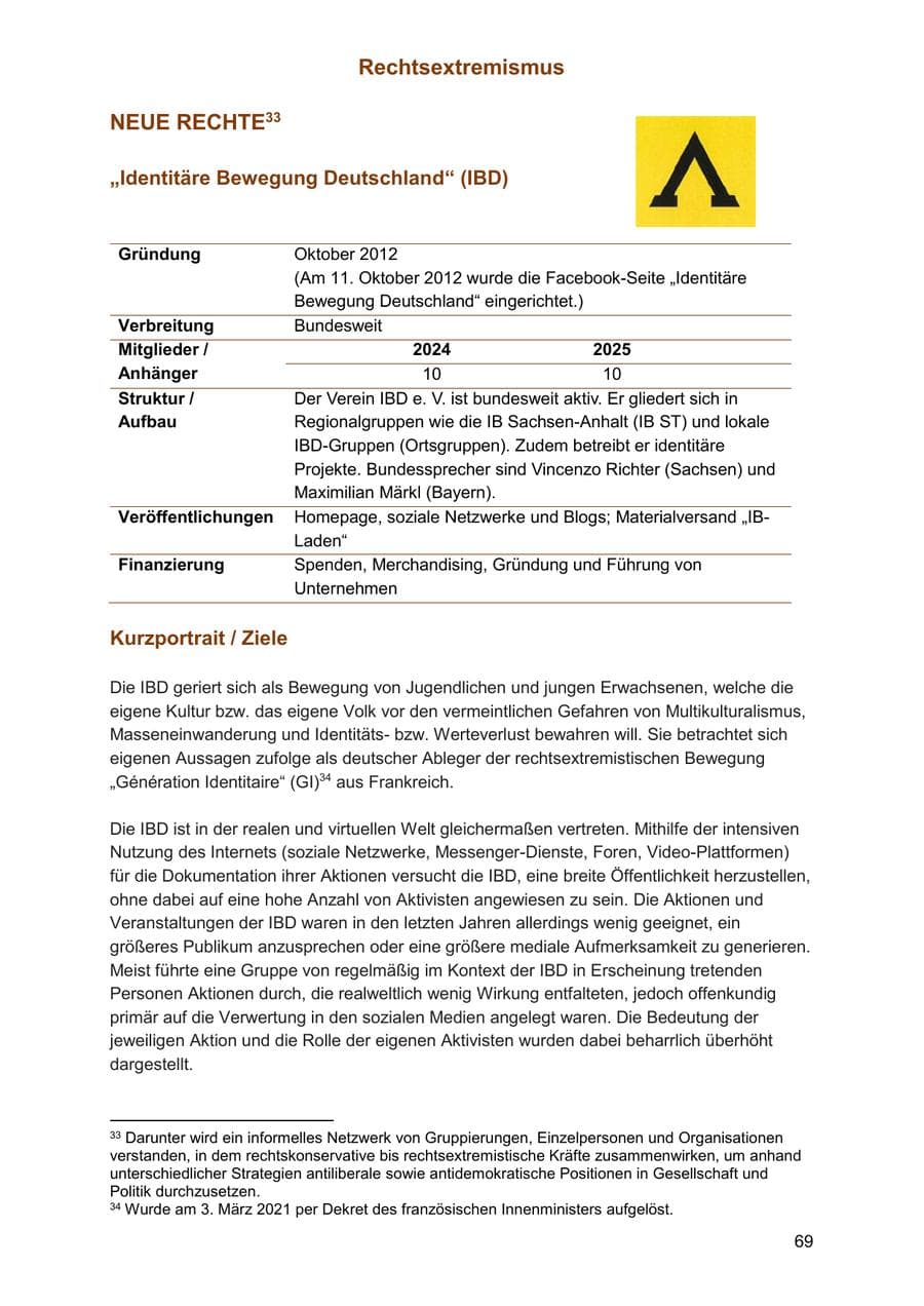 Seite 69 des Verfassungsschutzbericht 2025 Sachsen-Anhalt