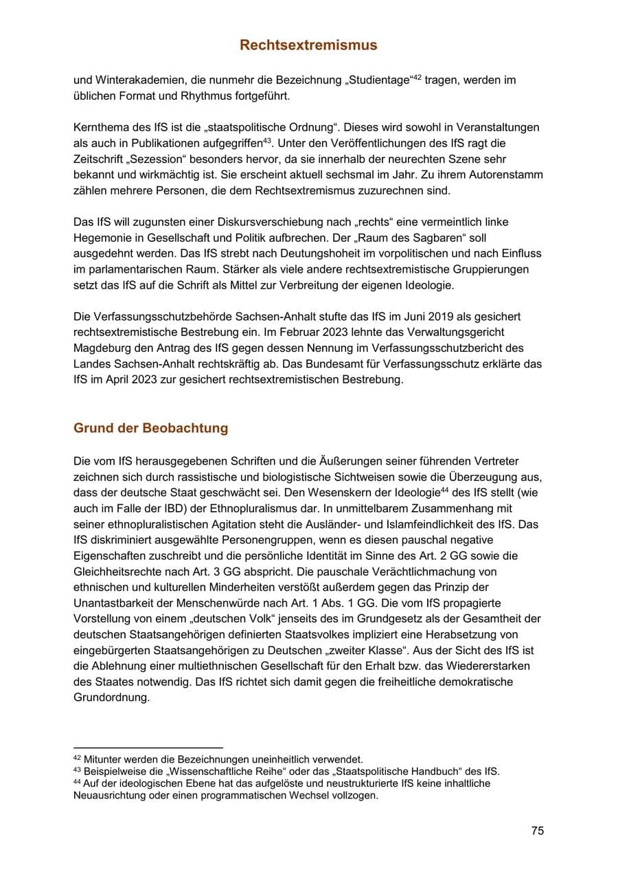 Seite 75 des Verfassungsschutzbericht 2025 Sachsen-Anhalt