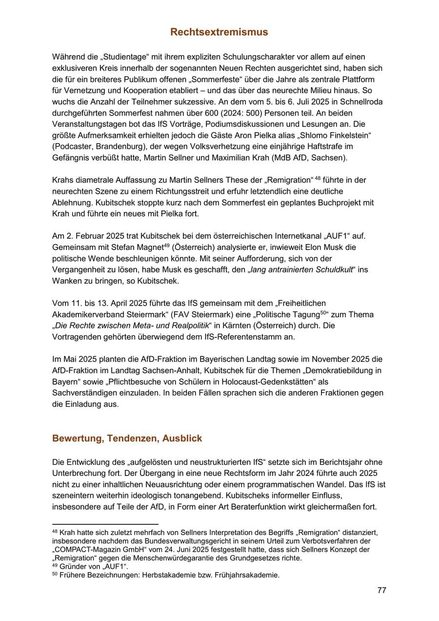 Seite 77 des Verfassungsschutzbericht 2025 Sachsen-Anhalt