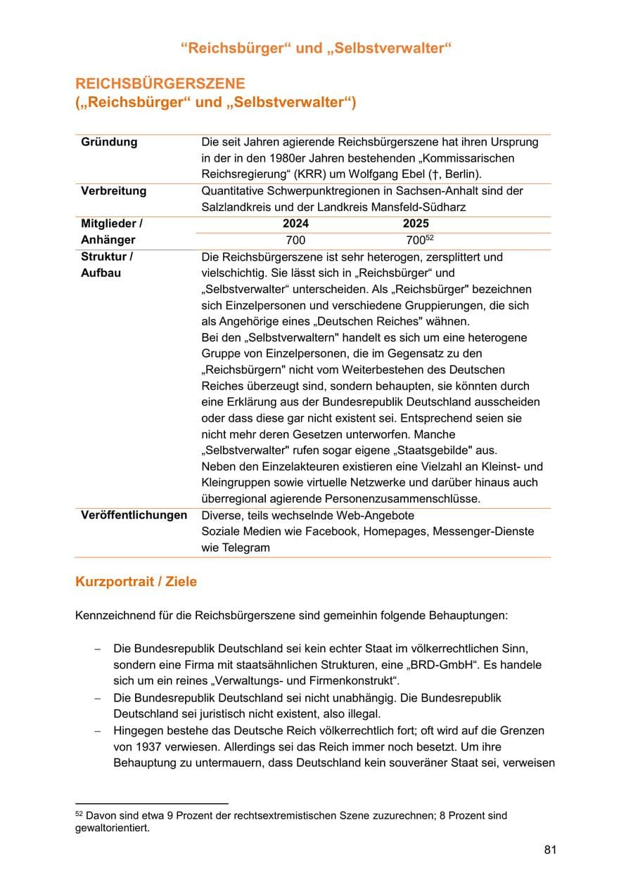 Seite 81 des Verfassungsschutzbericht 2025 Sachsen-Anhalt