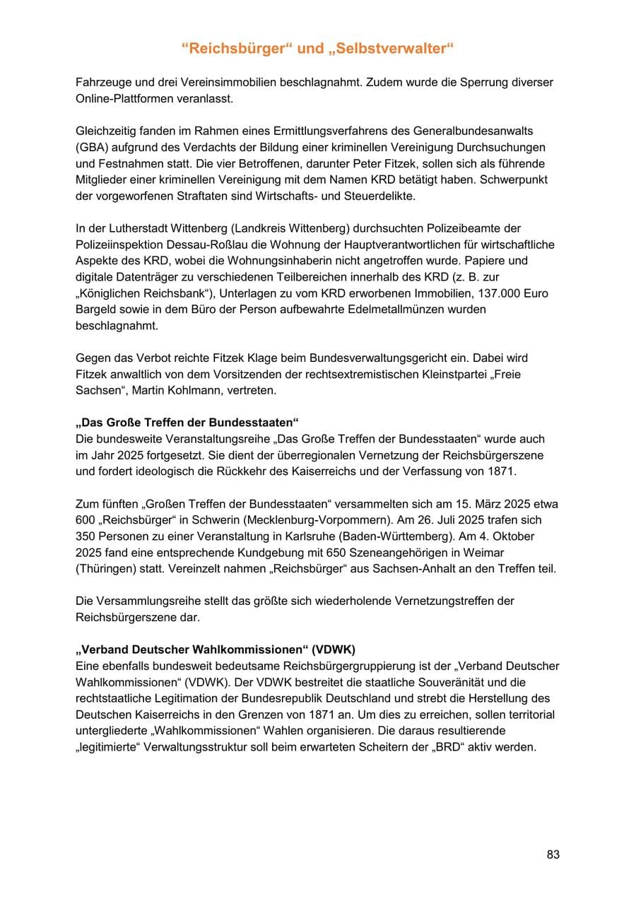 Seite 83 des Verfassungsschutzbericht 2025 Sachsen-Anhalt