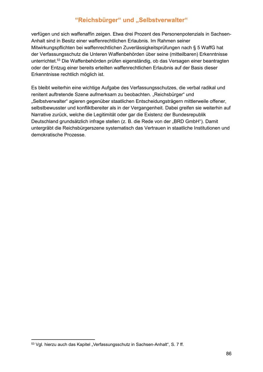 Seite 86 des Verfassungsschutzbericht 2025 Sachsen-Anhalt