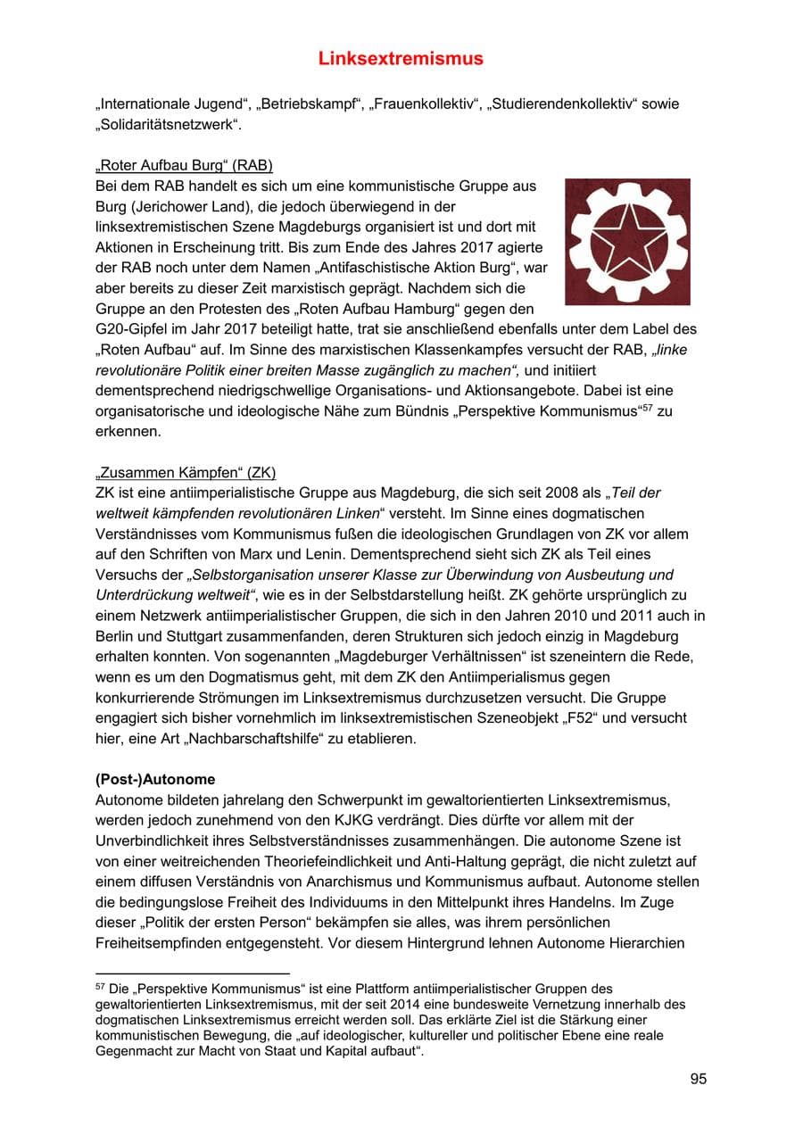 Seite 95 des Verfassungsschutzbericht 2025 Sachsen-Anhalt