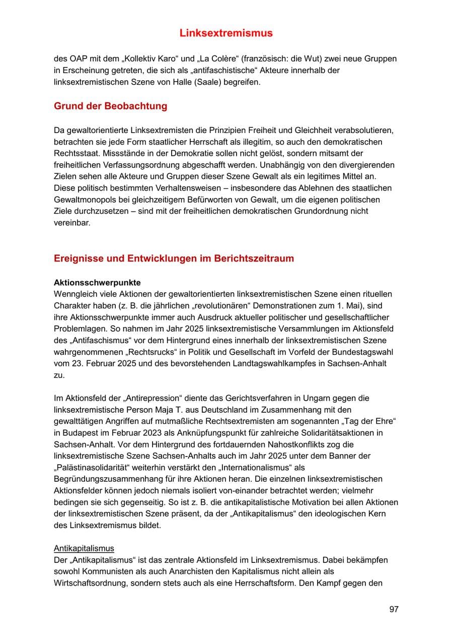 Seite 97 des Verfassungsschutzbericht 2025 Sachsen-Anhalt