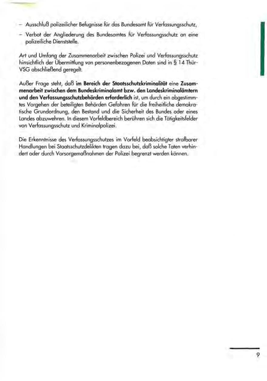 Seite 11 des Verfassungsschutzbericht 1992 Thüringen