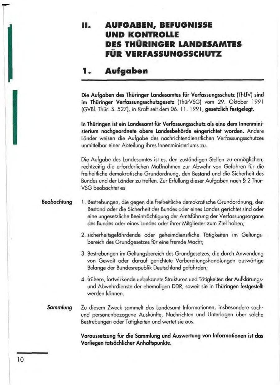 Seite 12 des Verfassungsschutzbericht 1992 Thüringen