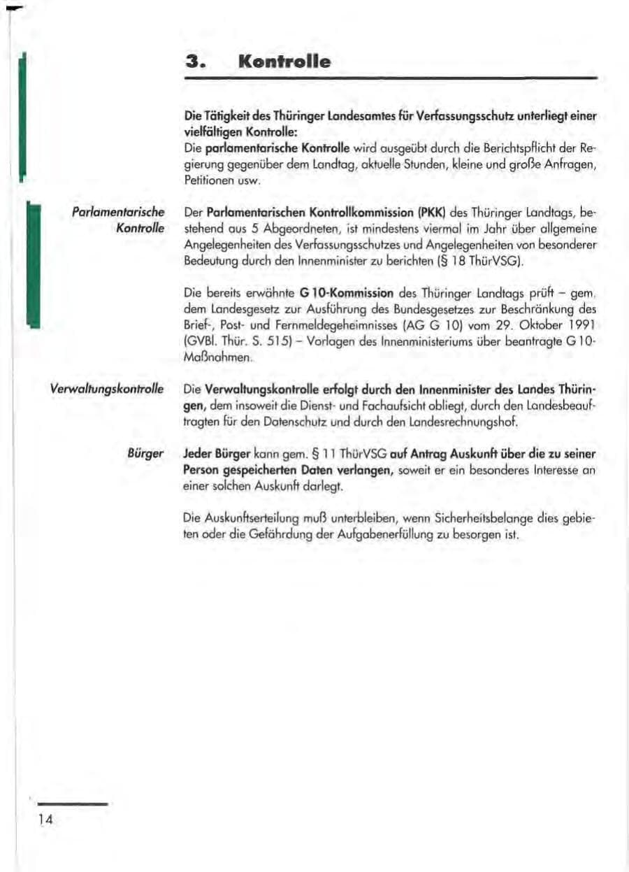 Seite 16 des Verfassungsschutzbericht 1992 Thüringen