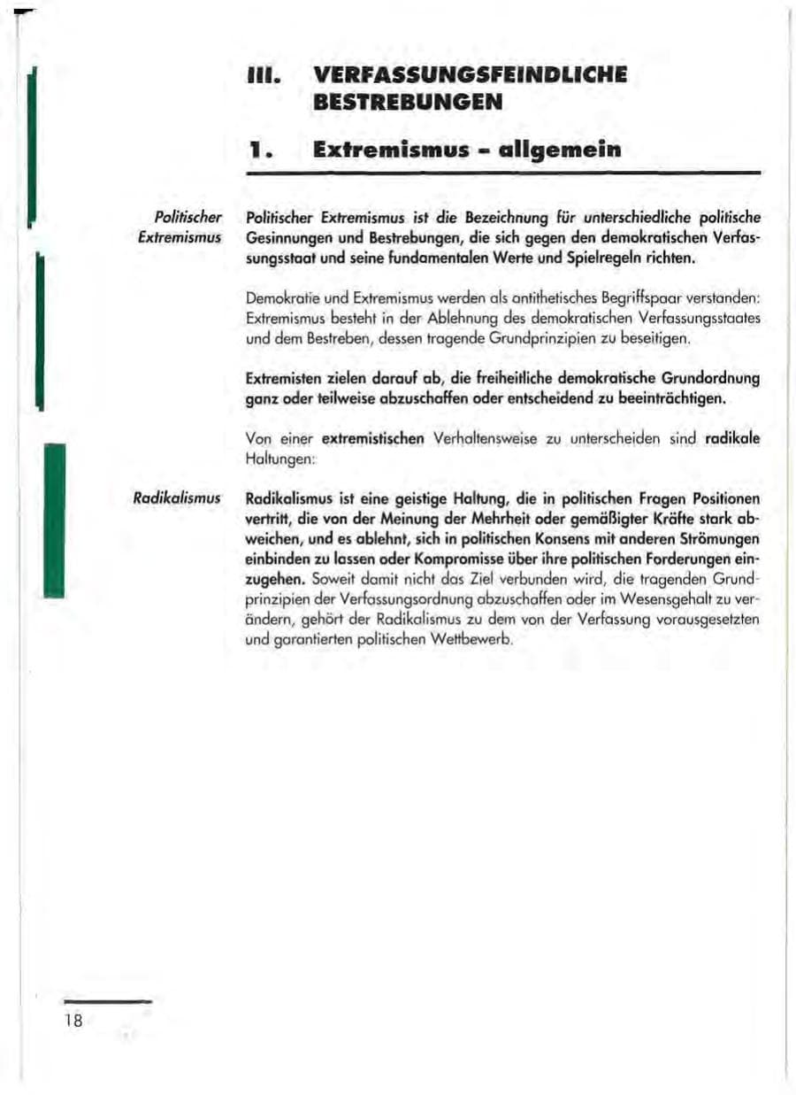 Seite 20 des Verfassungsschutzbericht 1992 Thüringen