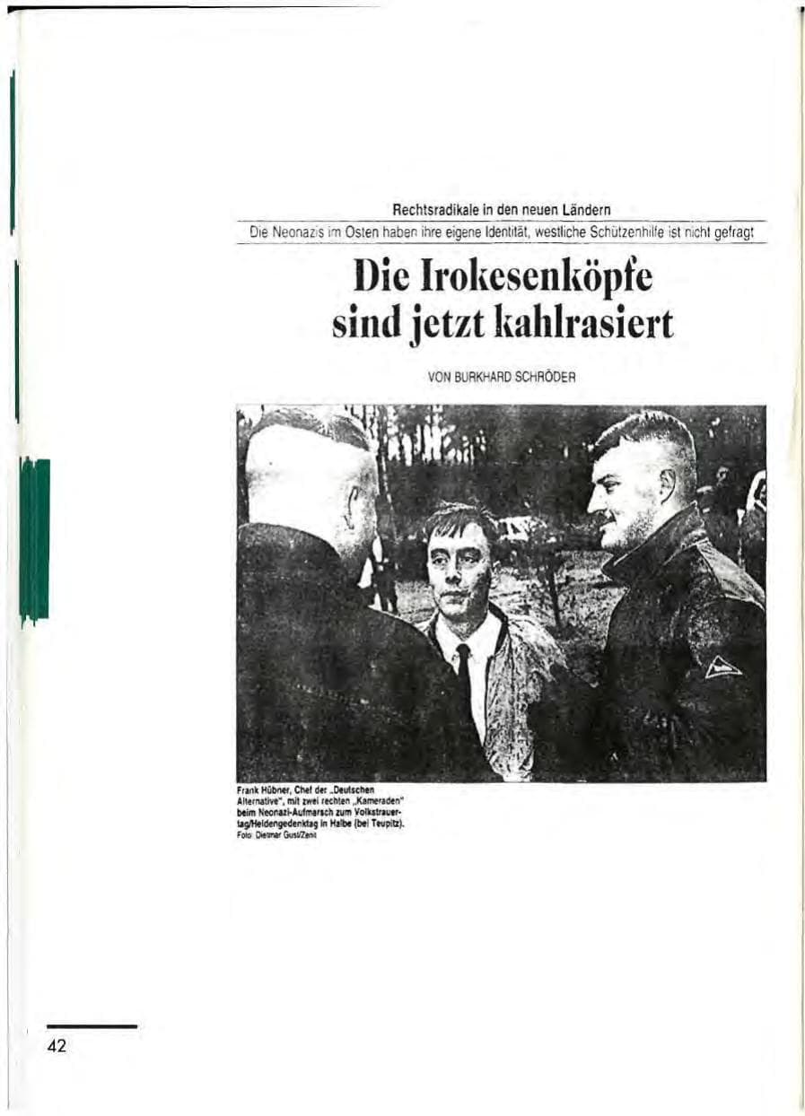 Seite 44 des Verfassungsschutzbericht 1992 Thüringen