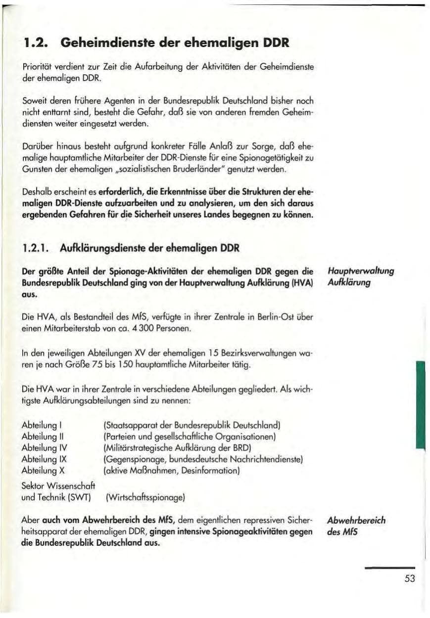 Seite 55 des Verfassungsschutzbericht 1992 Thüringen