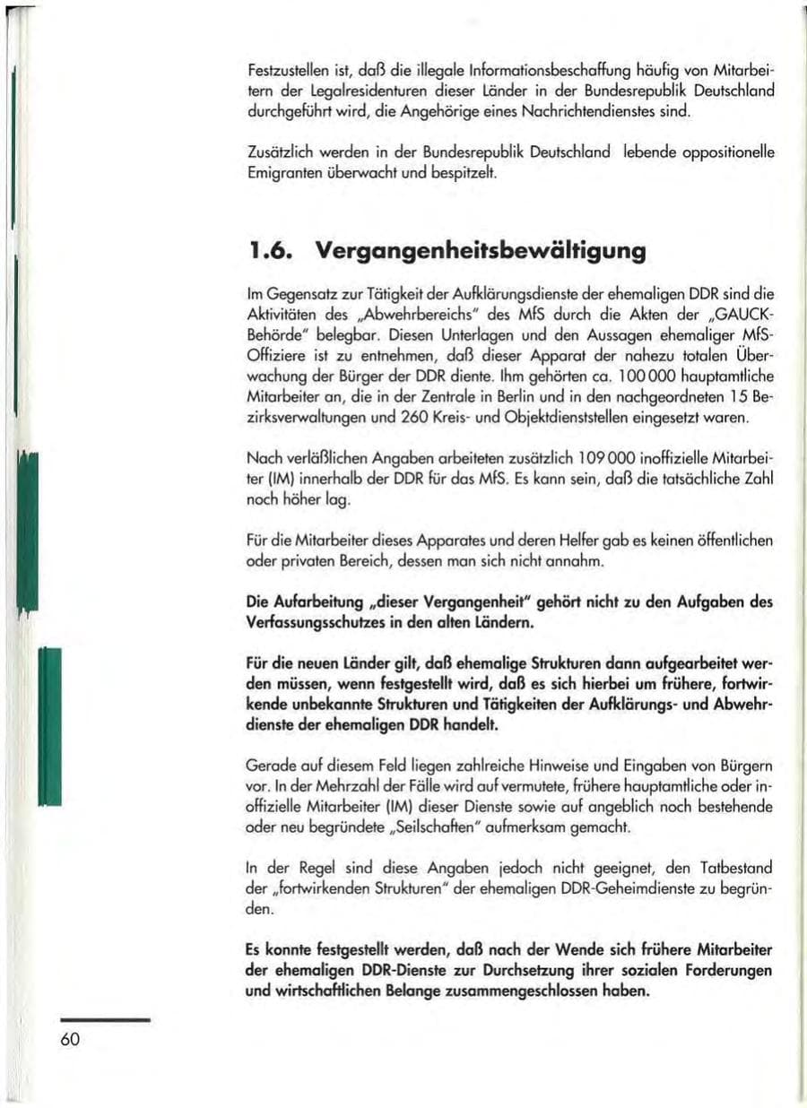 Seite 62 des Verfassungsschutzbericht 1992 Thüringen