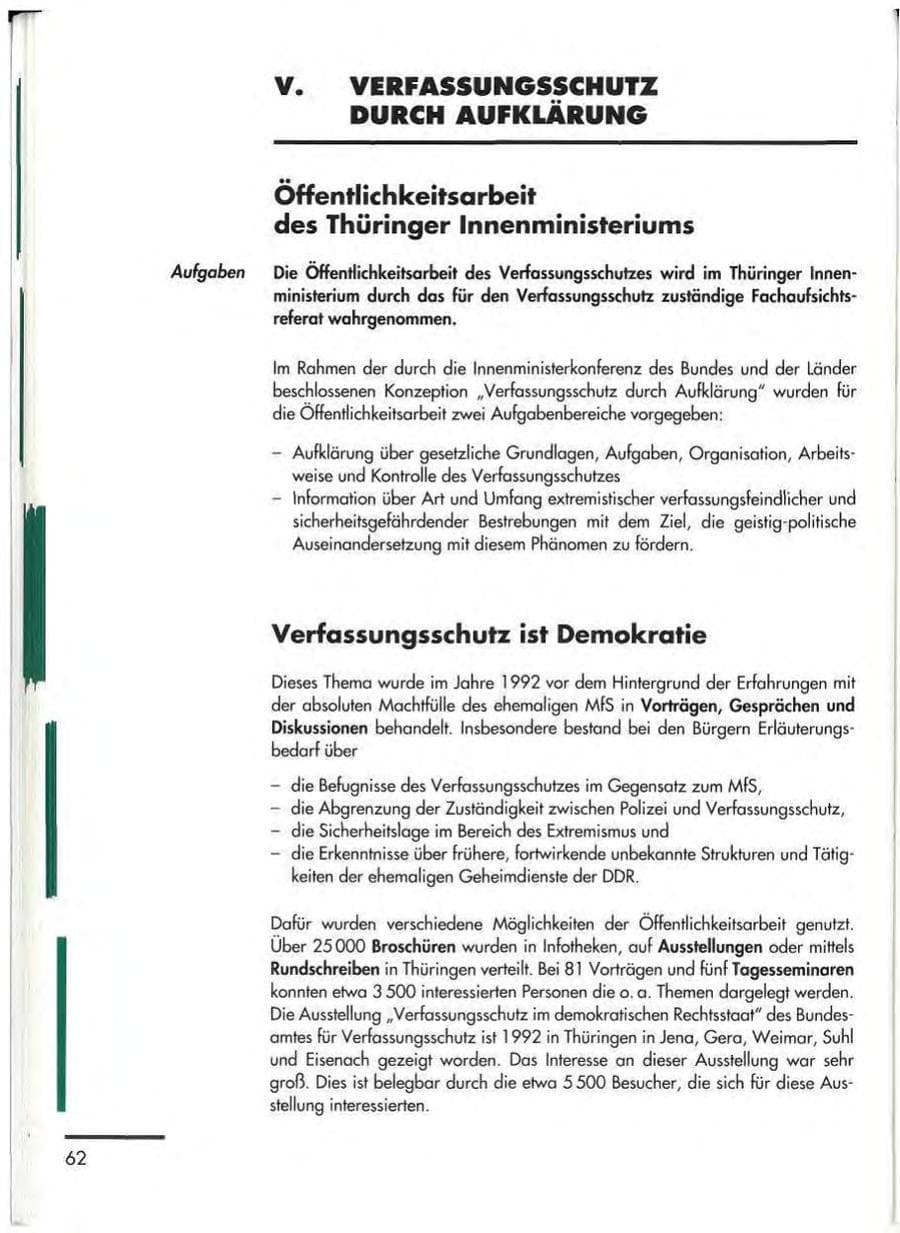 Seite 64 des Verfassungsschutzbericht 1992 Thüringen