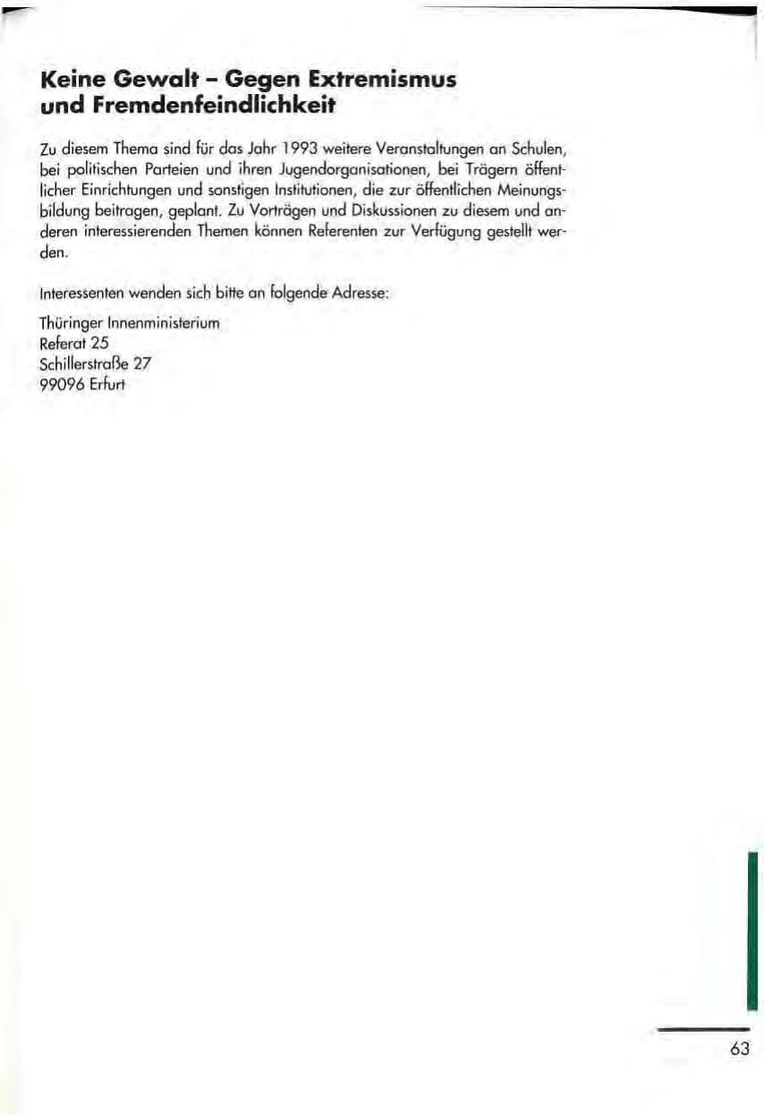 Seite 65 des Verfassungsschutzbericht 1992 Thüringen