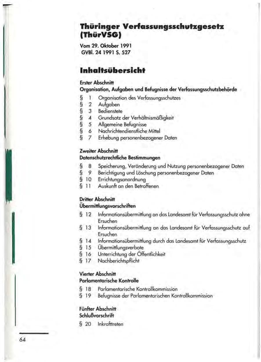Seite 66 des Verfassungsschutzbericht 1992 Thüringen