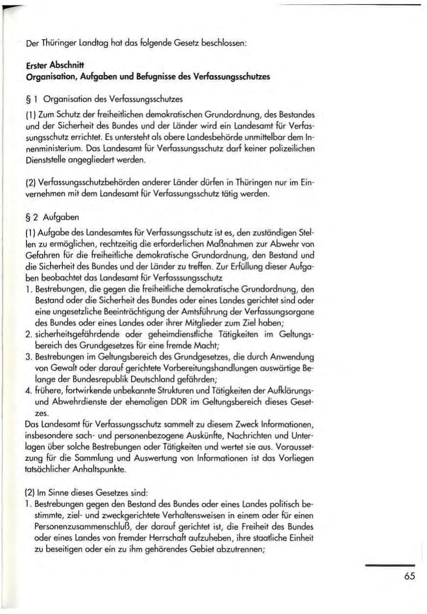 Seite 67 des Verfassungsschutzbericht 1992 Thüringen