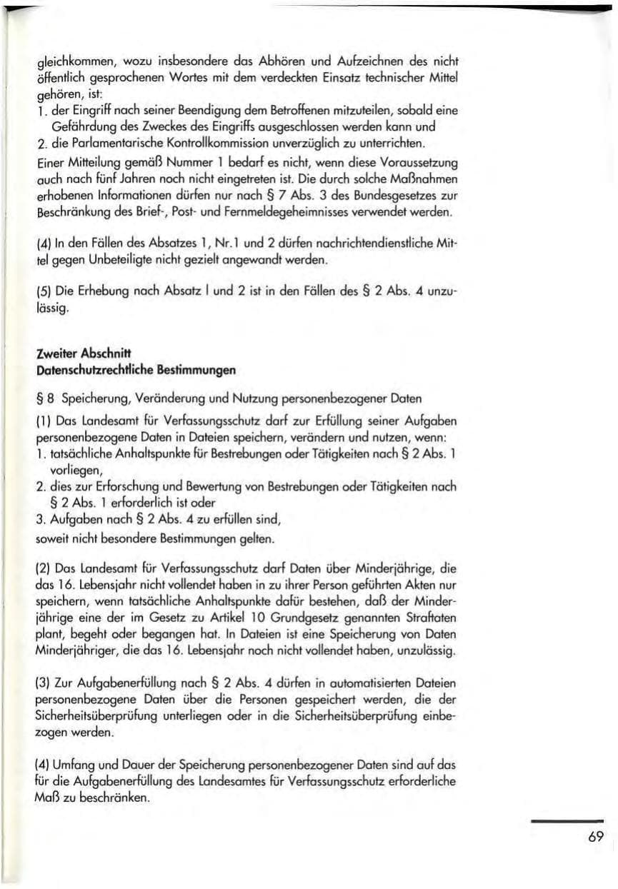 Seite 71 des Verfassungsschutzbericht 1992 Thüringen