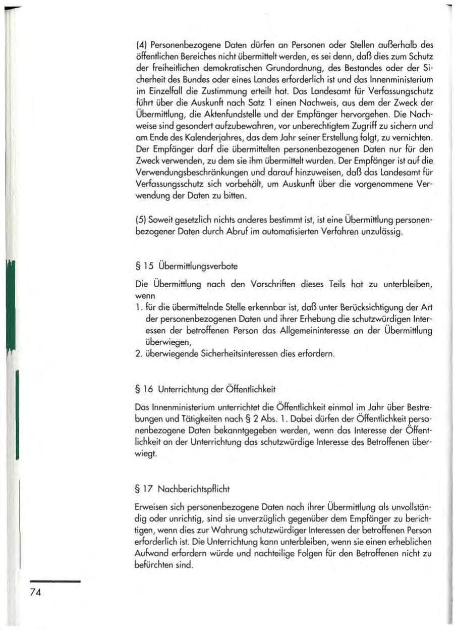 Seite 76 des Verfassungsschutzbericht 1992 Thüringen