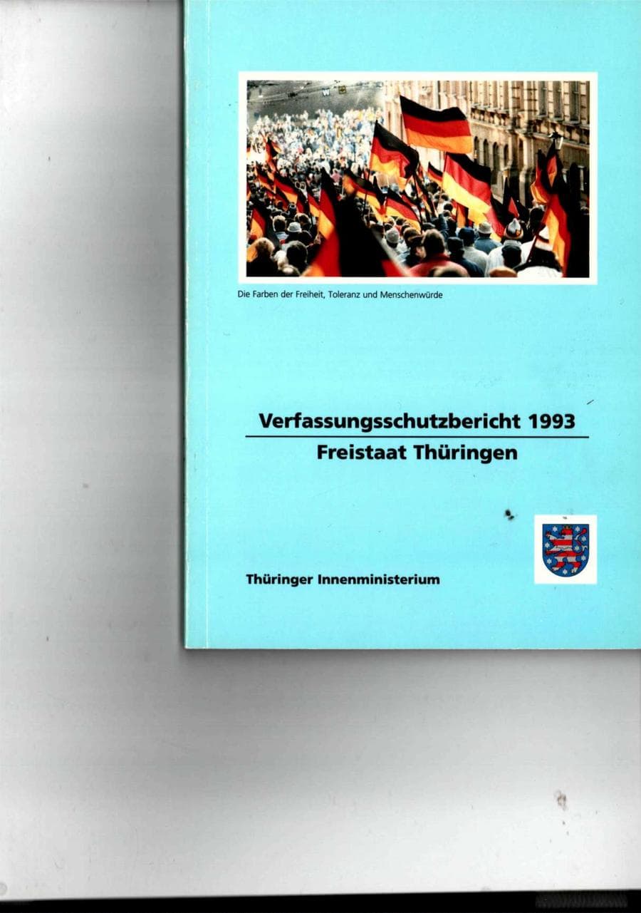 Seite 1 des Verfassungsschutzbericht 1993 Thüringen
