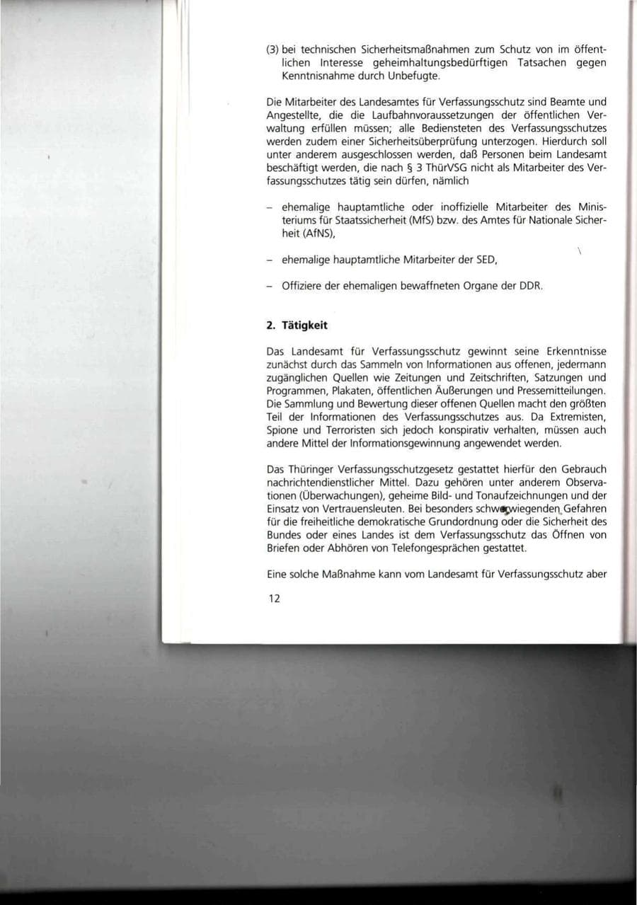 Seite 12 des Verfassungsschutzbericht 1993 Thüringen