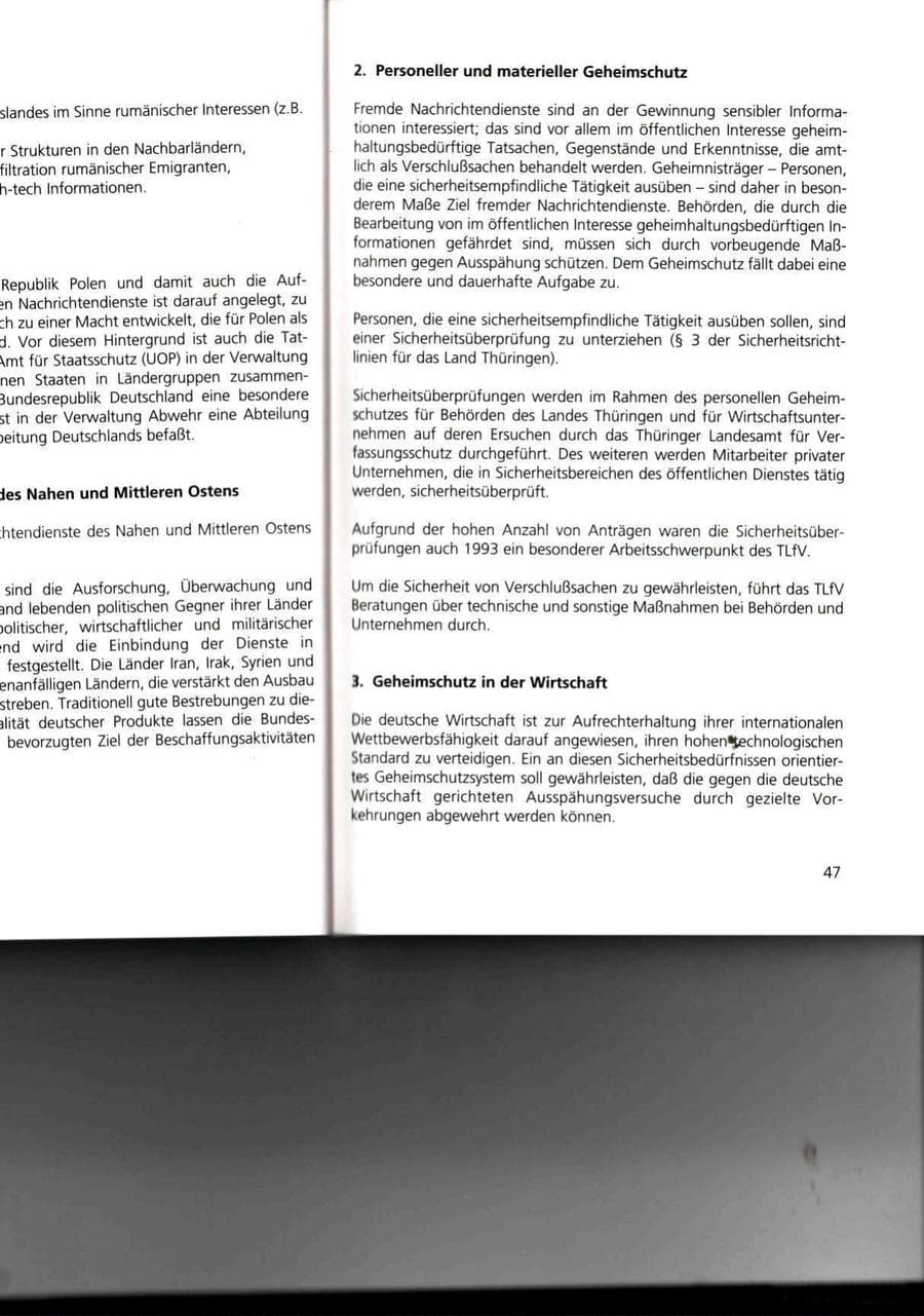 Seite 47 des Verfassungsschutzbericht 1993 Thüringen