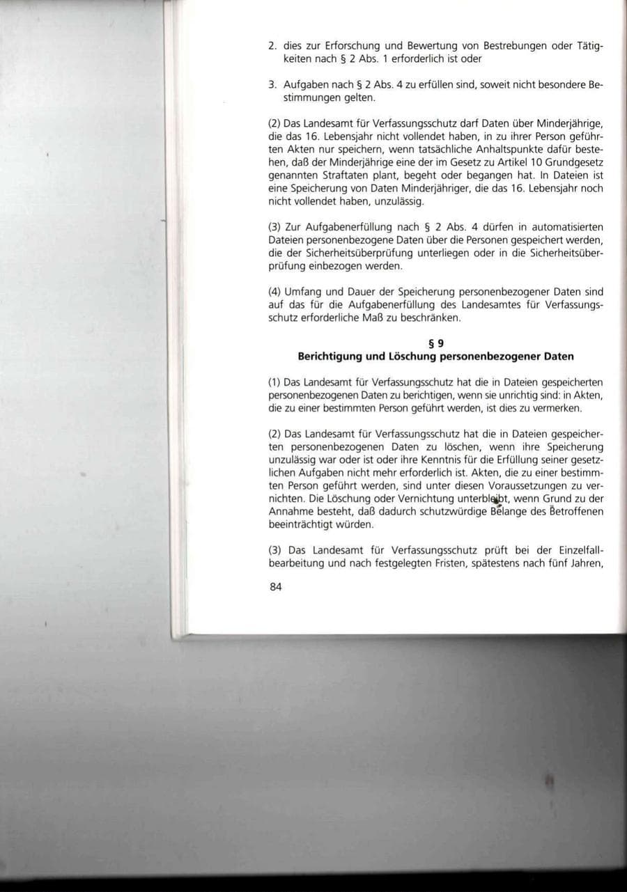 Seite 84 des Verfassungsschutzbericht 1993 Thüringen