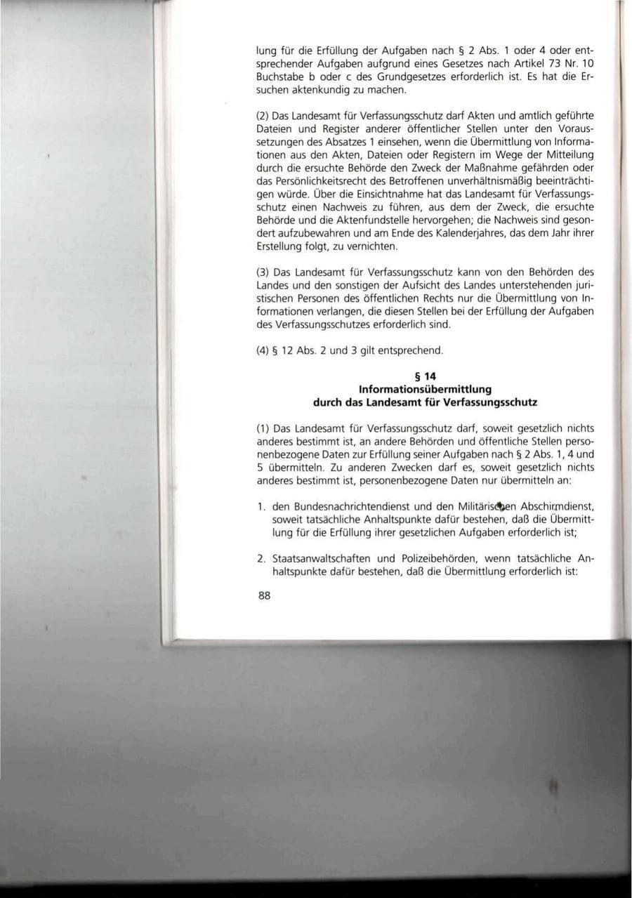 Seite 88 des Verfassungsschutzbericht 1993 Thüringen