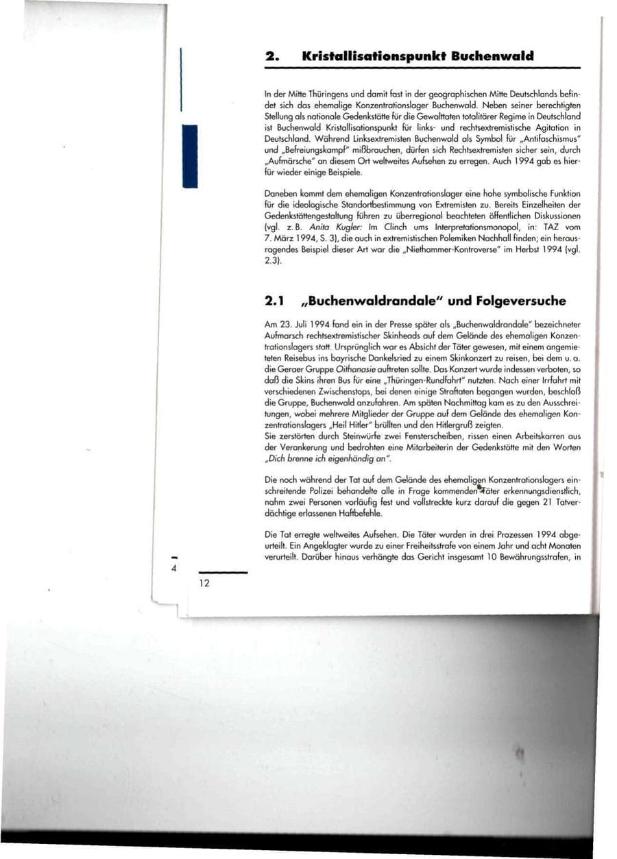 Seite 12 des Verfassungsschutzbericht 1994 Thüringen