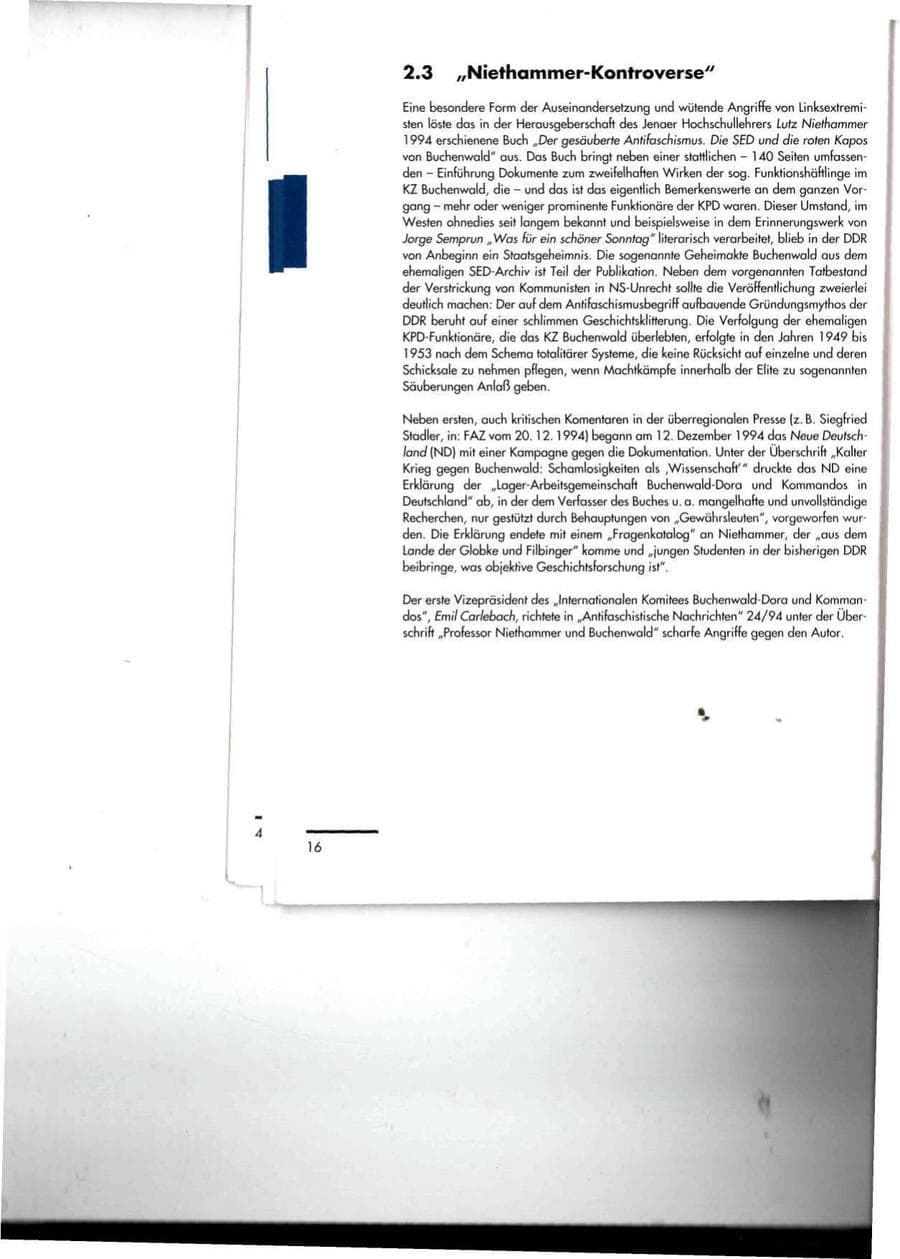 Seite 16 des Verfassungsschutzbericht 1994 Thüringen