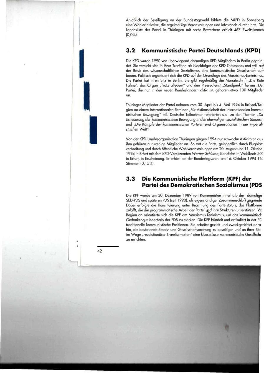 Seite 42 des Verfassungsschutzbericht 1994 Thüringen