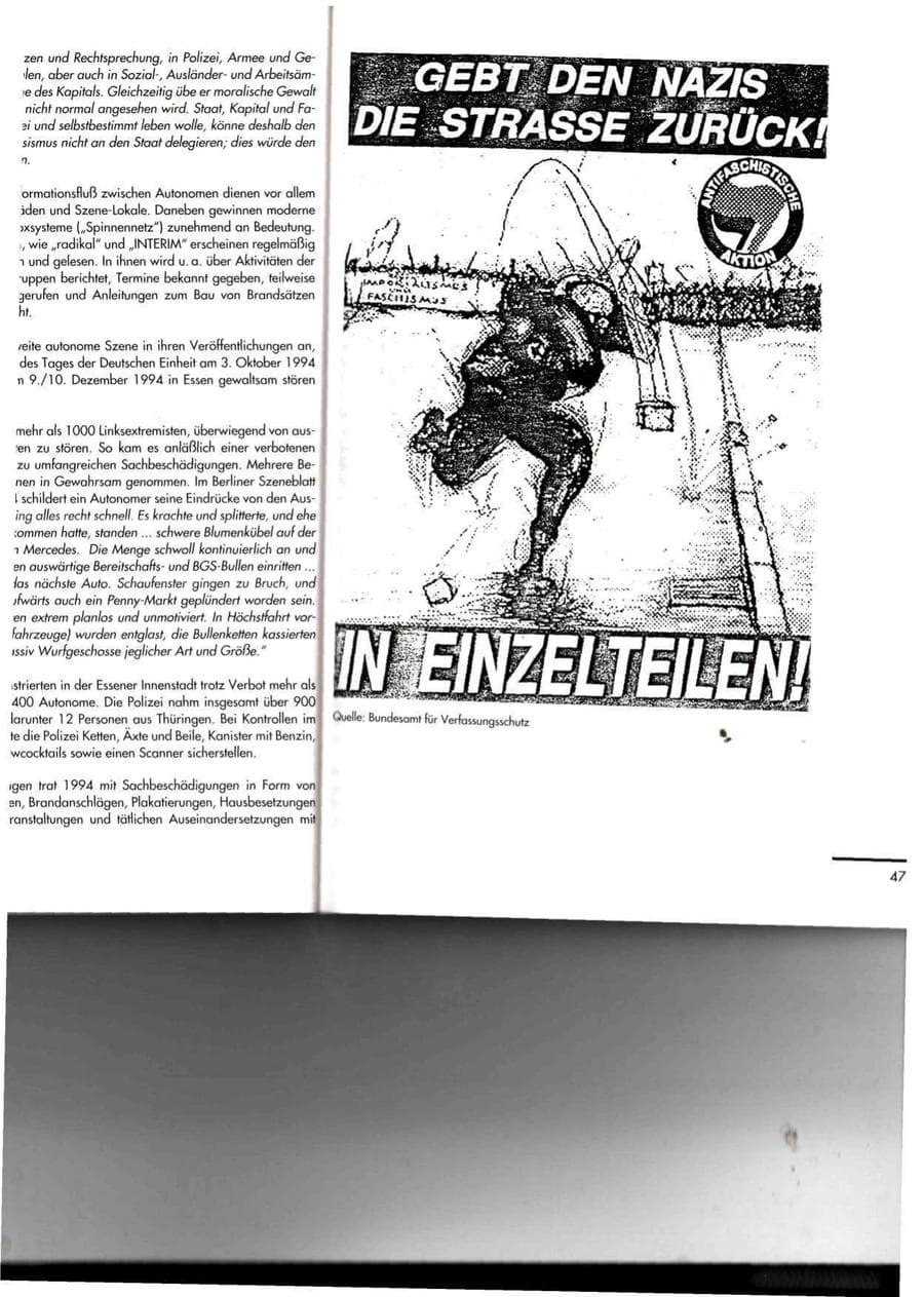 Seite 47 des Verfassungsschutzbericht 1994 Thüringen