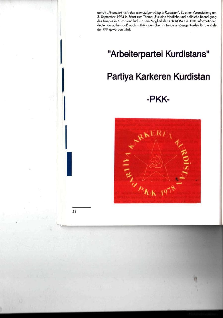 Seite 56 des Verfassungsschutzbericht 1994 Thüringen