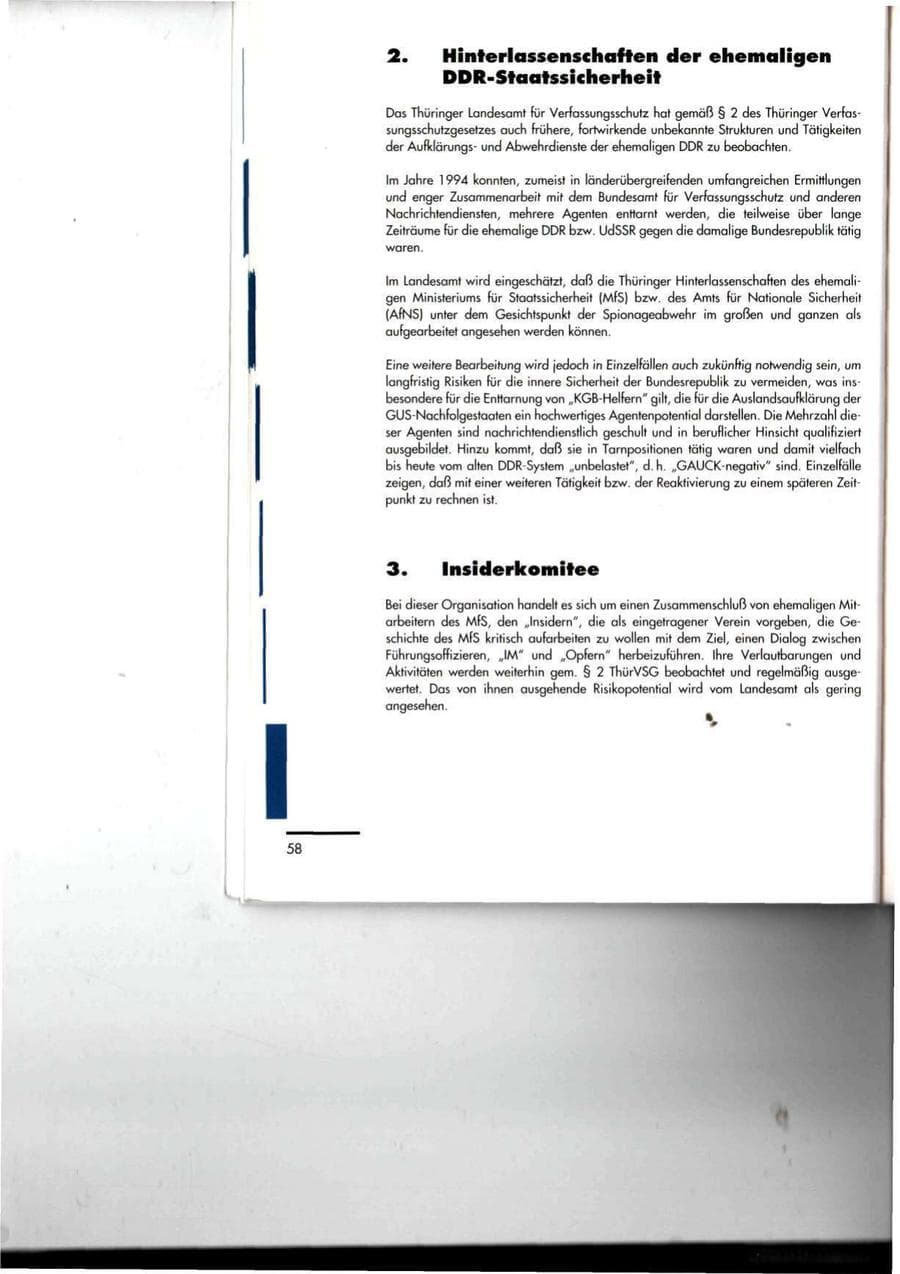 Seite 58 des Verfassungsschutzbericht 1994 Thüringen