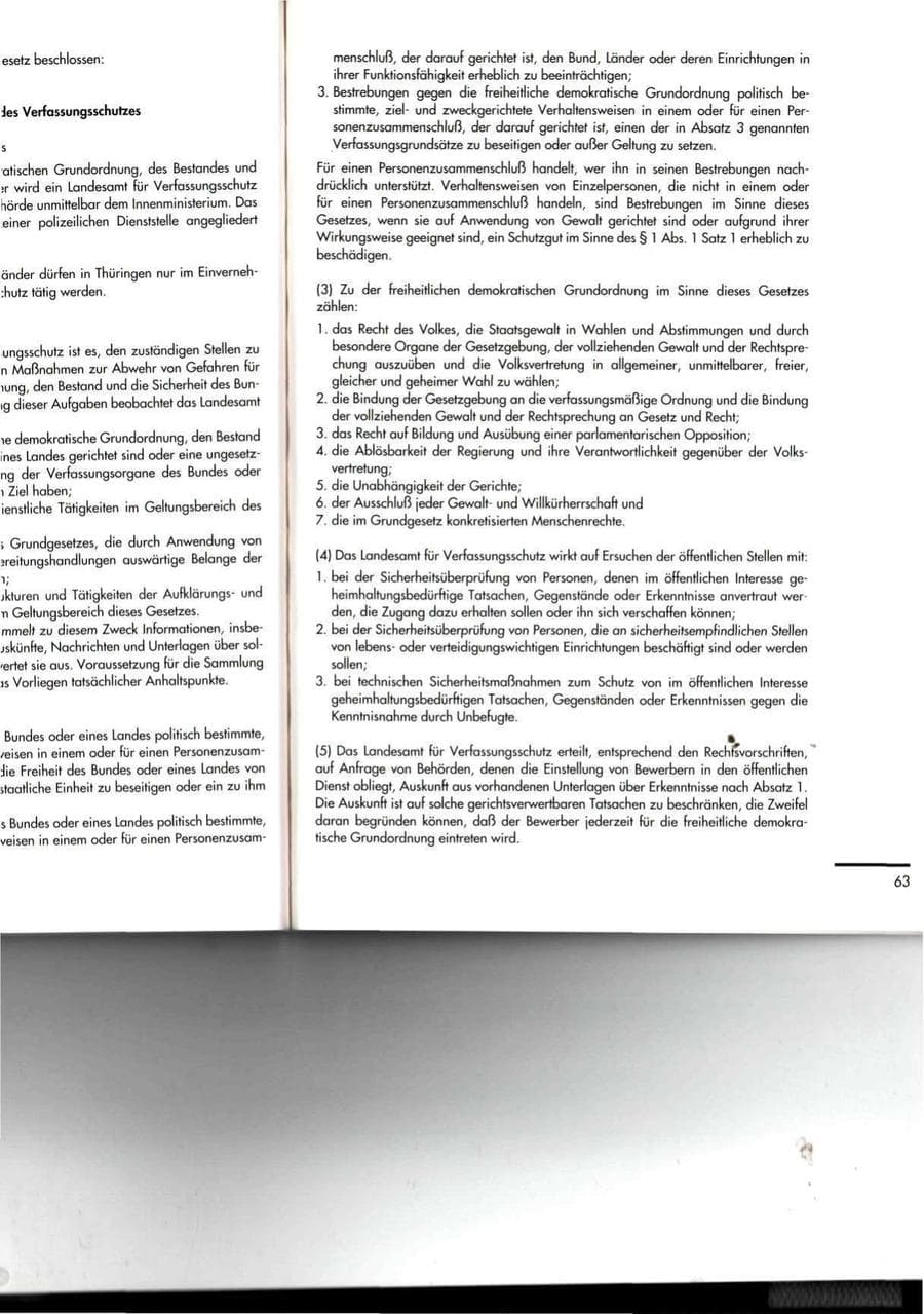 Seite 63 des Verfassungsschutzbericht 1994 Thüringen