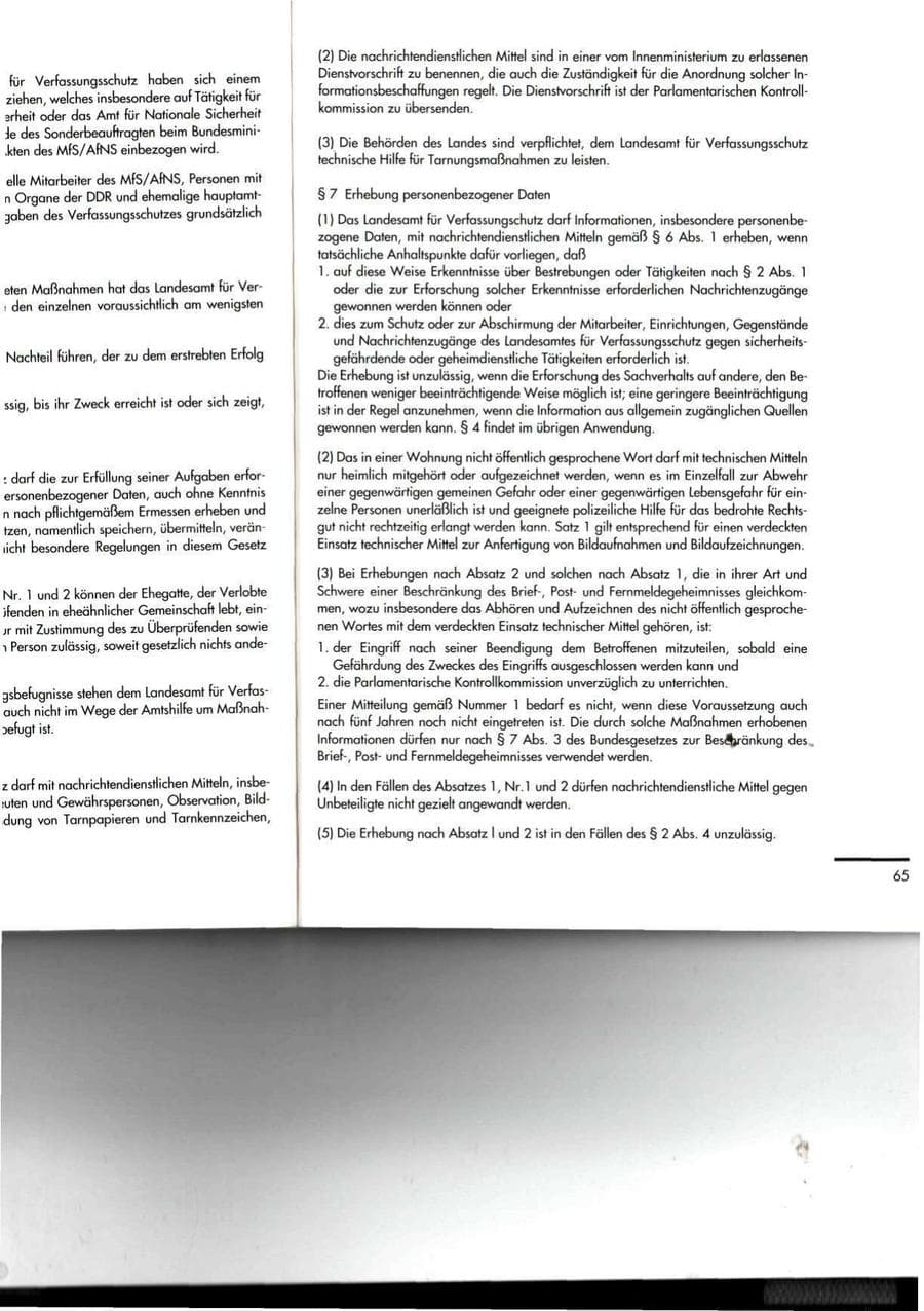 Seite 65 des Verfassungsschutzbericht 1994 Thüringen