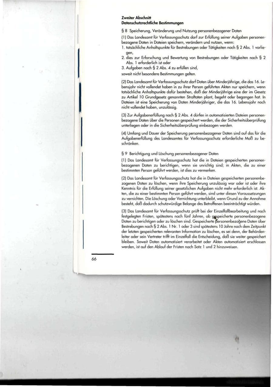 Seite 66 des Verfassungsschutzbericht 1994 Thüringen