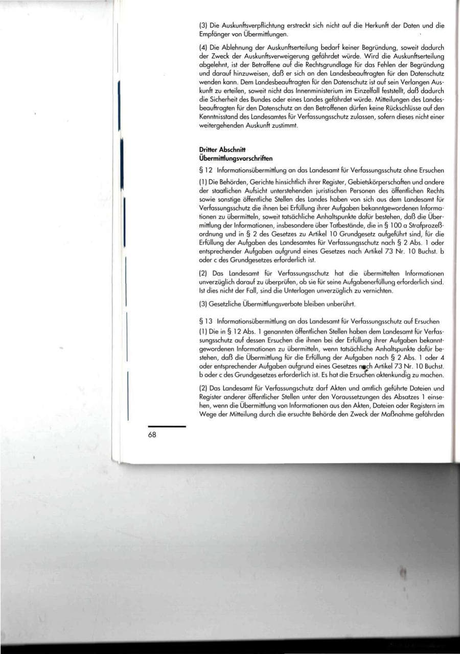 Seite 68 des Verfassungsschutzbericht 1994 Thüringen