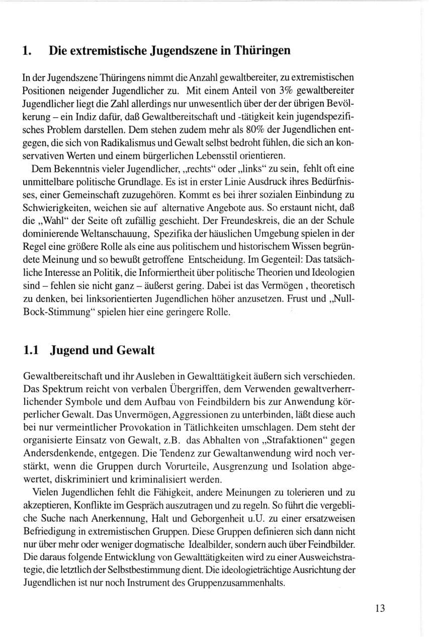 Seite 13 des Verfassungsschutzbericht 1995 Thüringen
