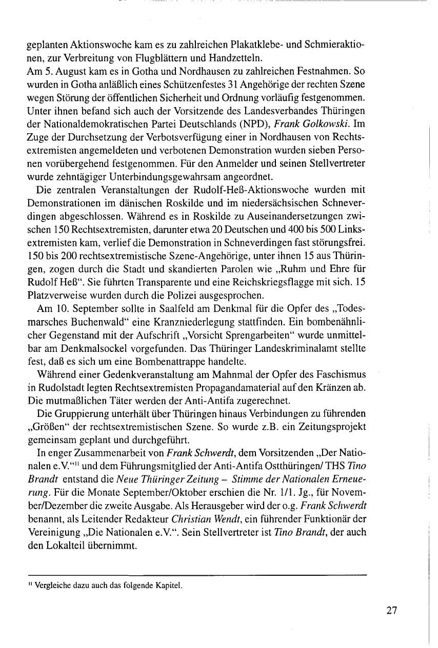 Seite 27 des Verfassungsschutzbericht 1995 Thüringen