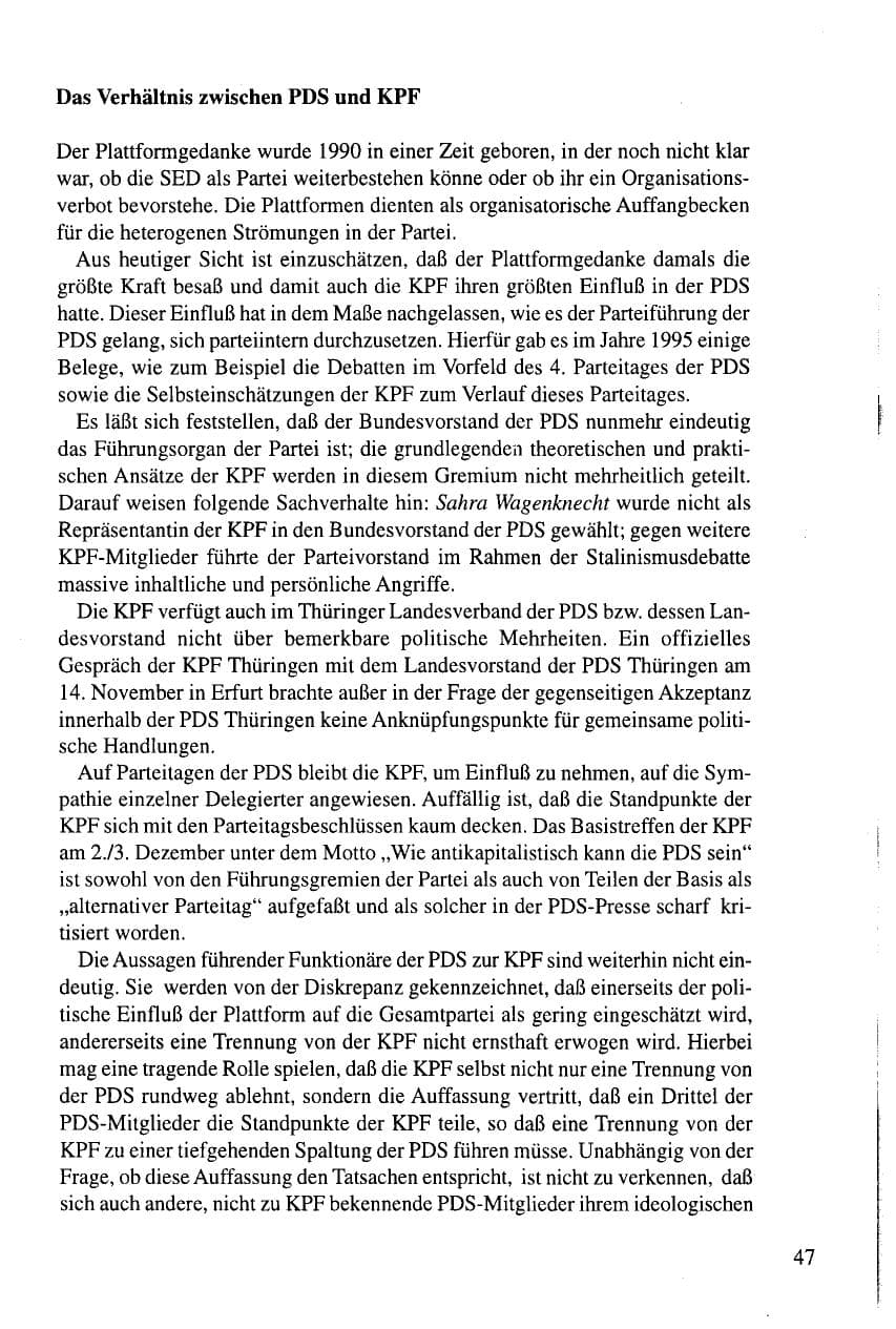 Seite 47 des Verfassungsschutzbericht 1995 Thüringen