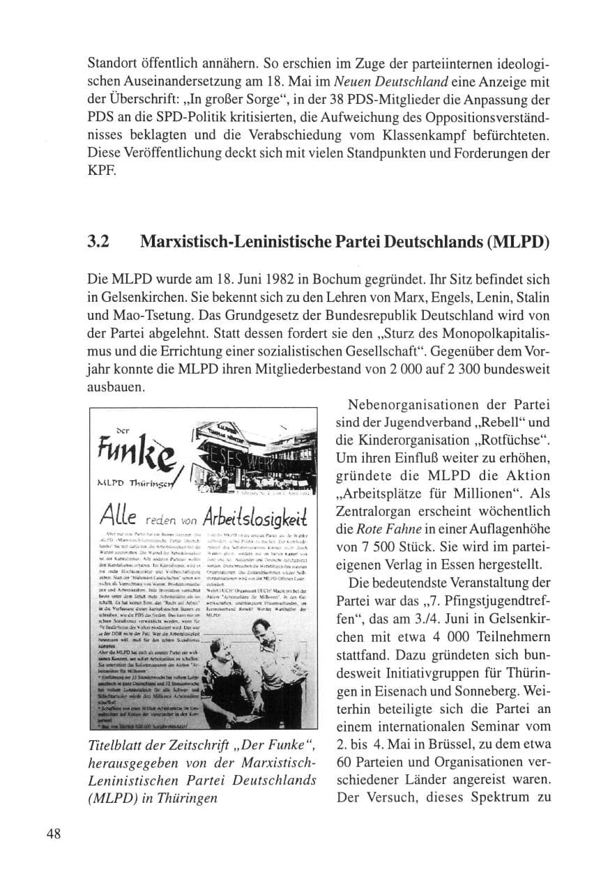 Seite 48 des Verfassungsschutzbericht 1995 Thüringen
