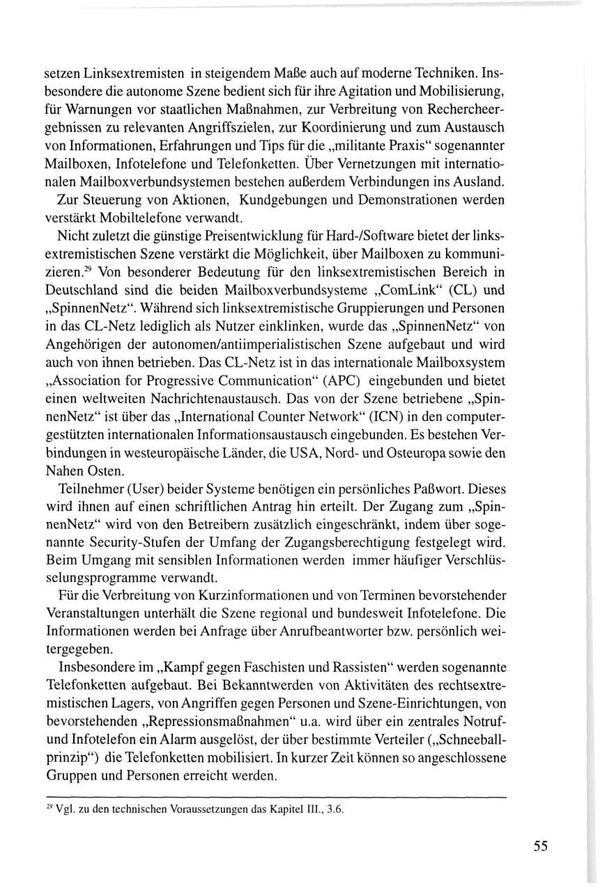 Seite 55 des Verfassungsschutzbericht 1995 Thüringen