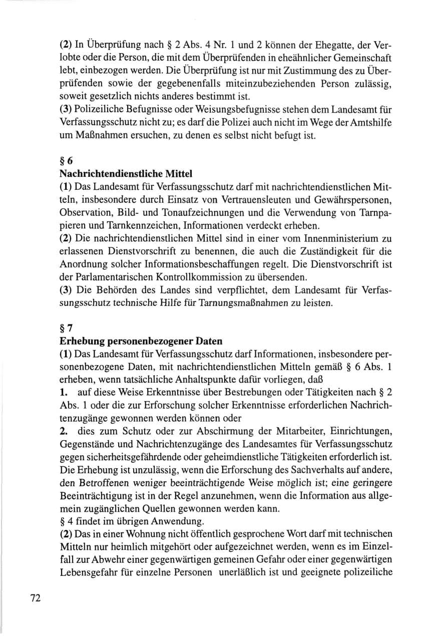 Seite 72 des Verfassungsschutzbericht 1995 Thüringen