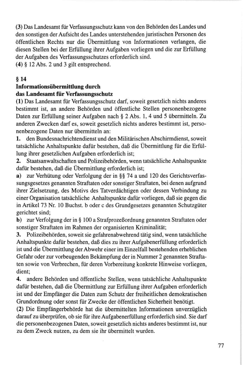 Seite 77 des Verfassungsschutzbericht 1995 Thüringen