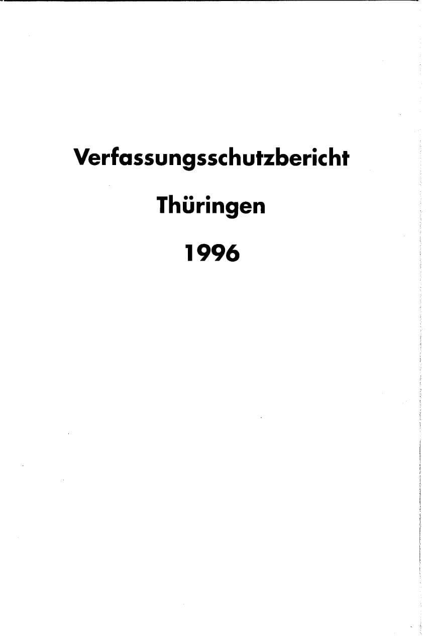 Seite 2 des Verfassungsschutzbericht 1996 Thüringen