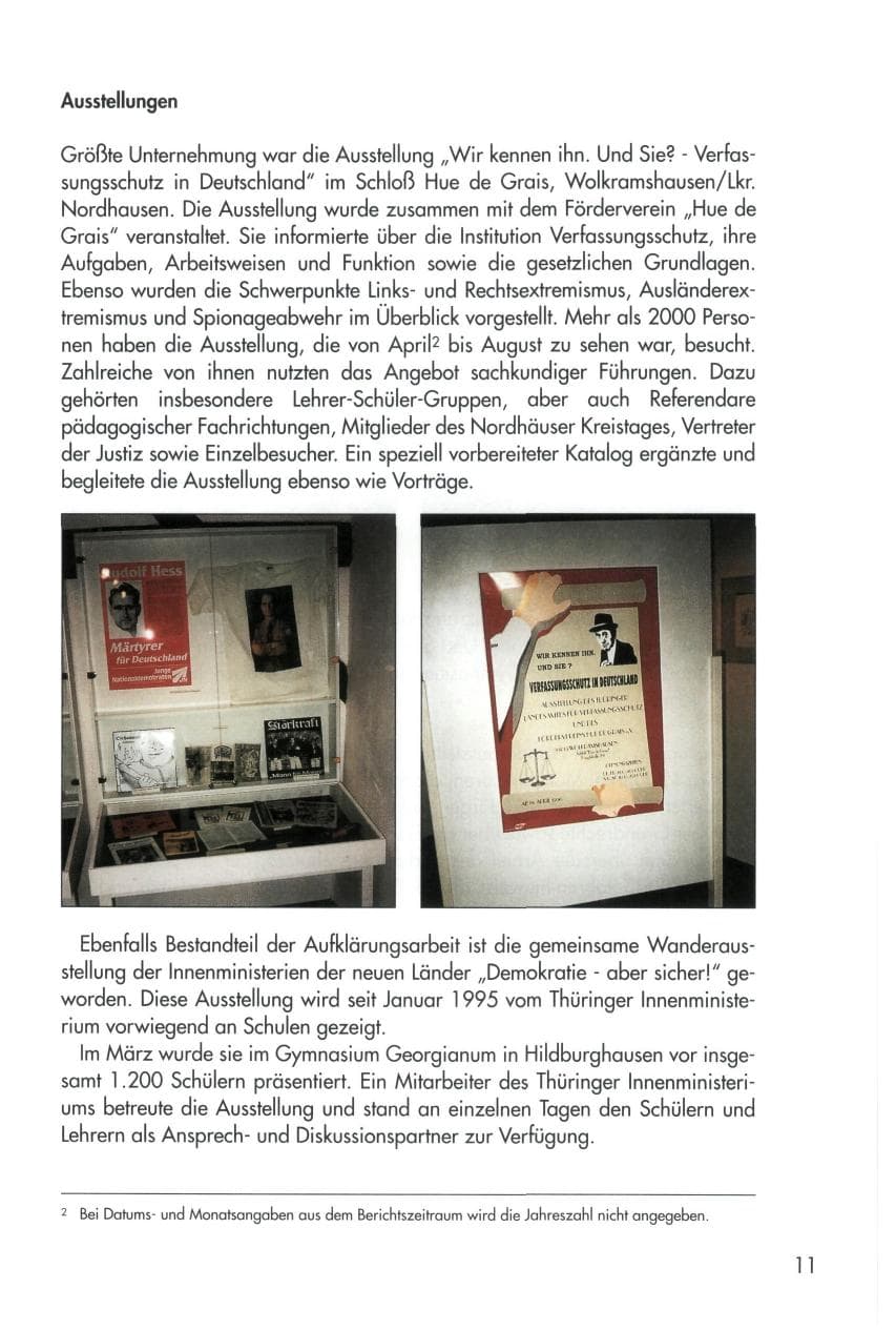 Seite 11 des Verfassungsschutzbericht 1996 Thüringen