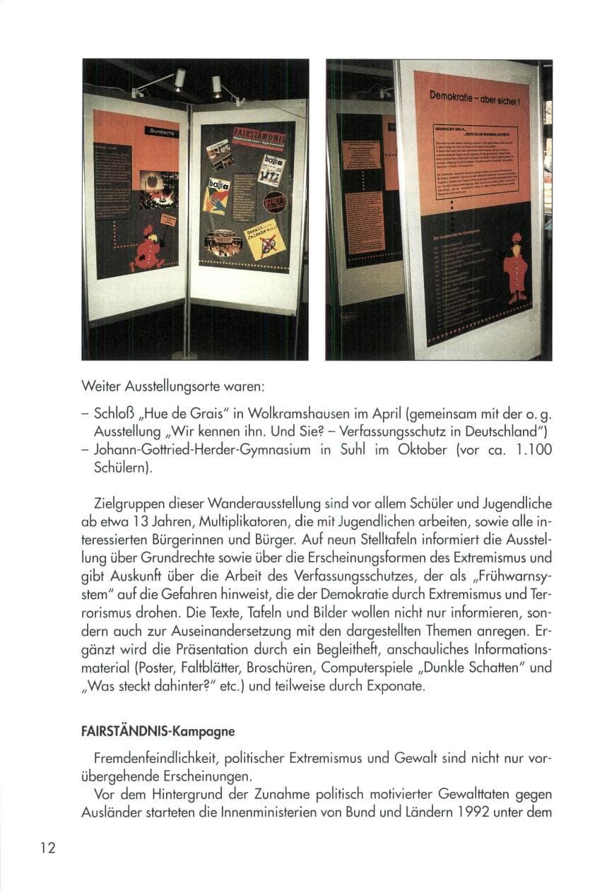 Seite 12 des Verfassungsschutzbericht 1996 Thüringen